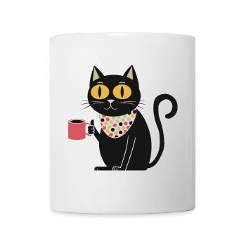 Polka Dot Bandana Cat with Mug - Mug - white - Front