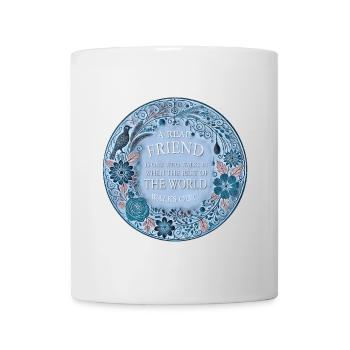UN VÉRITABLE AMI EST CELUI QUI ENTRE QUAND LE RESTE DE LA - Mug blanc - blanc - Devant
