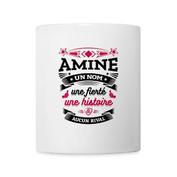 AMINE UN NOM UNE FIERTÉ AUCUN RIVAL - Mug blanc - blanc - Devant