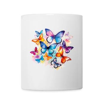 Papillons Coloré Coloré Beau Art Nature - Mug blanc - blanc - Devant