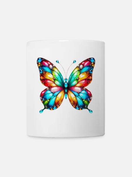 Schmetterling - Tasse - Weiß