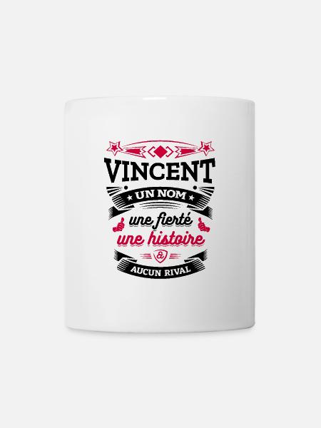 VINCENT UN NOM UNE FIERTÉ AUCUN RIVAL - Mug blanc - blanc