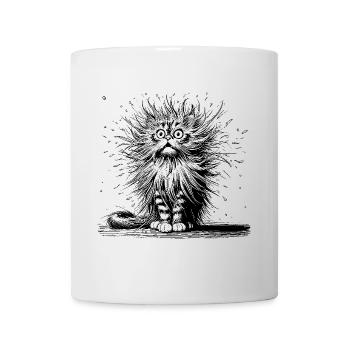 Katze erstaunt, Comic - Tasse - Weiß - Vorne