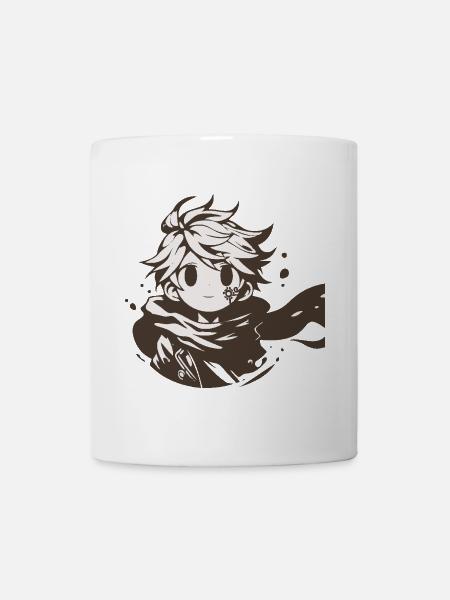 MangaCharacter with Brown Scarf - Mug - white