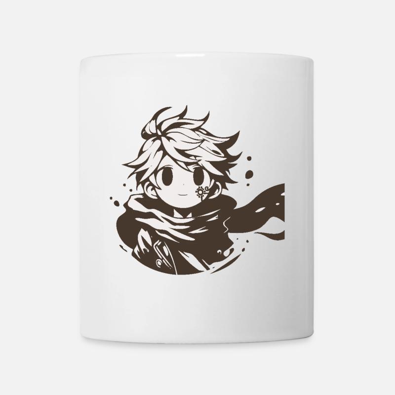 MangaCharacter with Brown Scarf - Mug - white