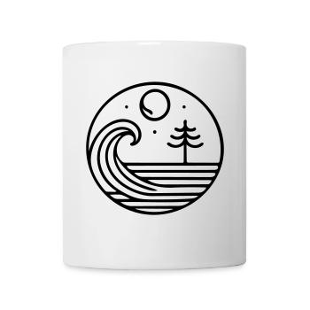Natur im Einklang – Welle und Mond im Kreislauf - Tasse - Weiß - Vorne