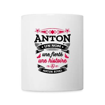 ANTON UN NOM UNE FIERTÉ AUCUN RIVAL - Mug blanc - blanc - Devant