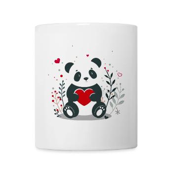 Panda mit Herz - Liebevoller Valentinsgruß - Tasse - Weiß - Vorne