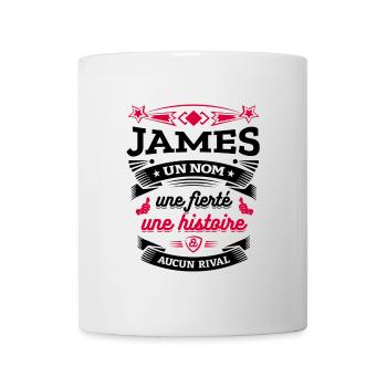 JAMES UN NOM UNE FIERTÉ AUCUN RIVAL - Mug blanc - blanc - Devant