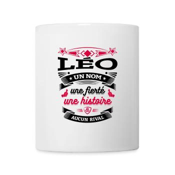 LÉO UN NOM UNE FIERTÉ AUCUN RIVAL - Mug blanc - blanc - Devant
