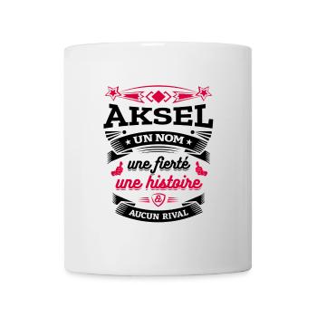 AKSEL UN NOM UNE FIERTÉ AUCUN RIVAL - Mug blanc - blanc - Devant