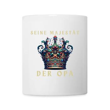 Seine Majestät der Opa Krone - Tasse - Weiß - Vorne