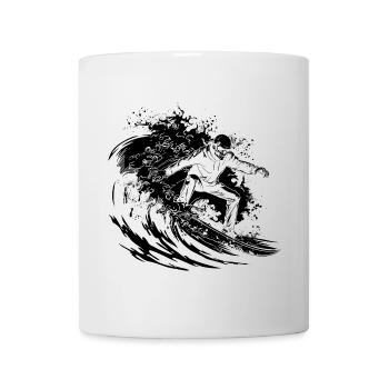 Surfen Skelett Zeichnung - Tasse - Weiß - Vorne