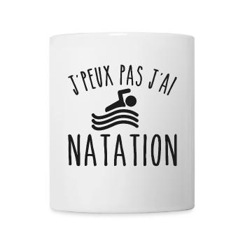 Natation je peux pas j'ai natation nageur - Mug blanc - blanc - Devant