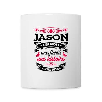 JASON UN NOM UNE FIERTÉ AUCUN RIVAL - Mug blanc - blanc - Devant