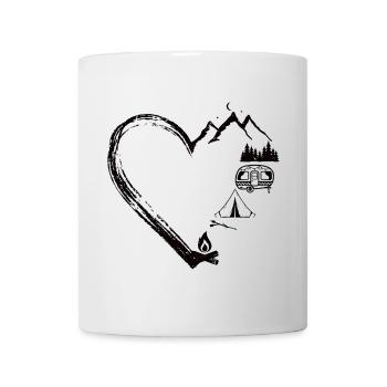 Mountain Heart Camping Patch Design - Tasse - Weiß - Vorne
