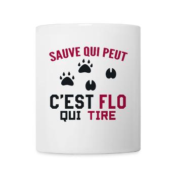 C'est Flo Qui Tire Humour Chaseur Florian Florent - Mug blanc - blanc - Devant