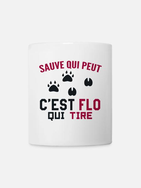C'est Flo Qui Tire Humour Chaseur Florian Florent - Mug blanc - blanc