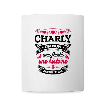 CHARLY UN NOM UNE FIERTÉ AUCUN RIVAL - Mug blanc - blanc - Devant