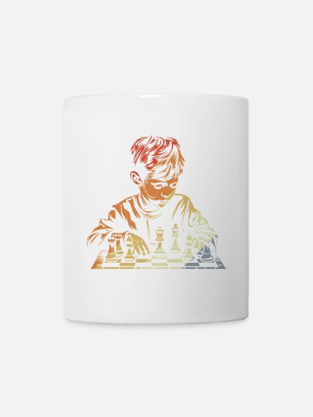 Vintage Schach Junge - Tasse - Weiß
