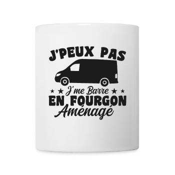 J'peux pas j'me barre en fourgon aménagé - Mug blanc - blanc - Devant