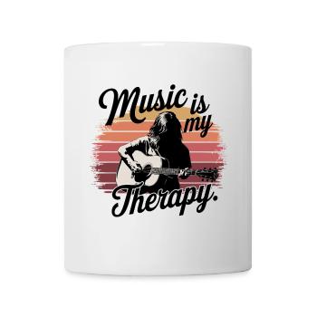 Music is My Therapy Notenschlüssel Musikfans und - Tasse - Weiß - Vorne