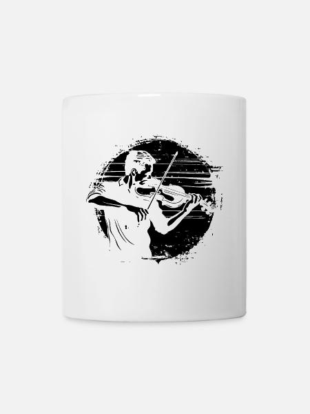 Violinist Zeichnung - Tasse - Weiß