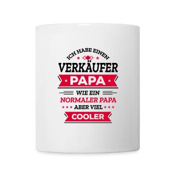 VERKÄUFER PAPA COOLER ALS NORMALER PAPA VATERTAG - Tasse - Weiß - Vorne