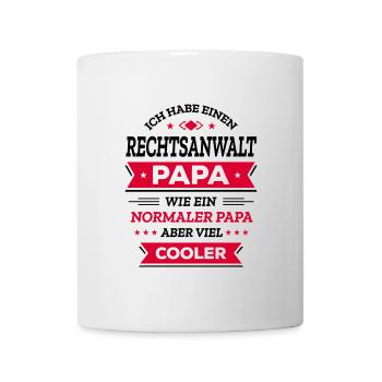 RECHTSANWALT PAPA COOL, KLUG, GERECHT, POWER - Tasse - Weiß - Vorne