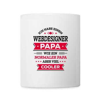 WEBDESIGNER PAPA: COOL, DIGITAL, INNOVATIV - Tasse - Weiß - Vorne