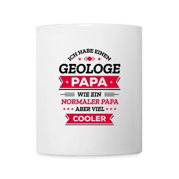 GEOLOGE PAPA: COOL, VATERTAG, WEIHNACHTEN - Tasse - Weiß - Vorne