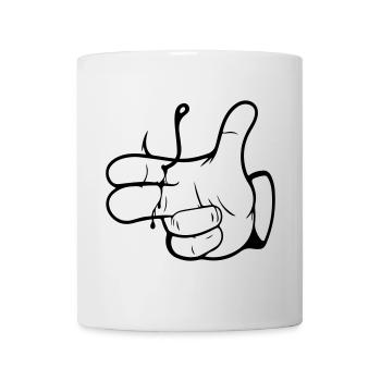 Peow Peow - Anglerhand - Nokidding-Fishing - Mug - white - Front