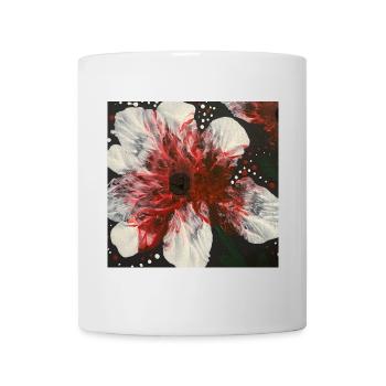 Rot-weiße Blume verleiht deinem Home Einzigartiges - Tasse - Weiß - Vorne