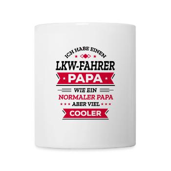 LKW-FAHRER PAPA: GEBURTSTAG WEIHNACHTEN VATERTAG - Tasse - Weiß - Vorne