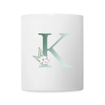 K Monogram, Floral, Personalizable - Mug - white - Front