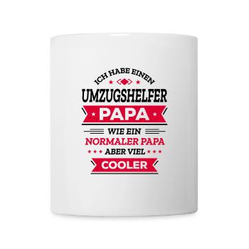 UMZUGSHELFER PAPA: GEBURTSTAG WEIHNACHTEN VATERTAG - Tasse - Weiß - Vorne