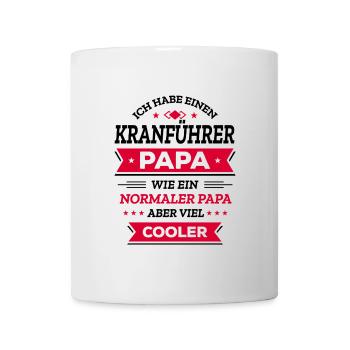 KRANFÜHRERPAPA: GEBURTSTAG WEIHNACHTEN VATERTAG - Tasse - Weiß - Vorne