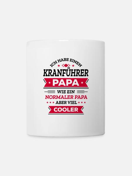 KRANFÜHRERPAPA: GEBURTSTAG WEIHNACHTEN VATERTAG - Tasse - Weiß