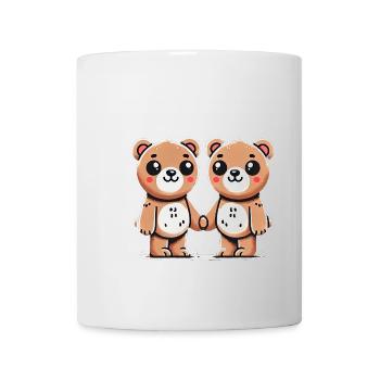 Two Bear Friends Holding Hands - Tasse - Weiß - Vorne