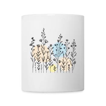 Delicate Botanical Pattern in Soft Tones - Mug - white - Front