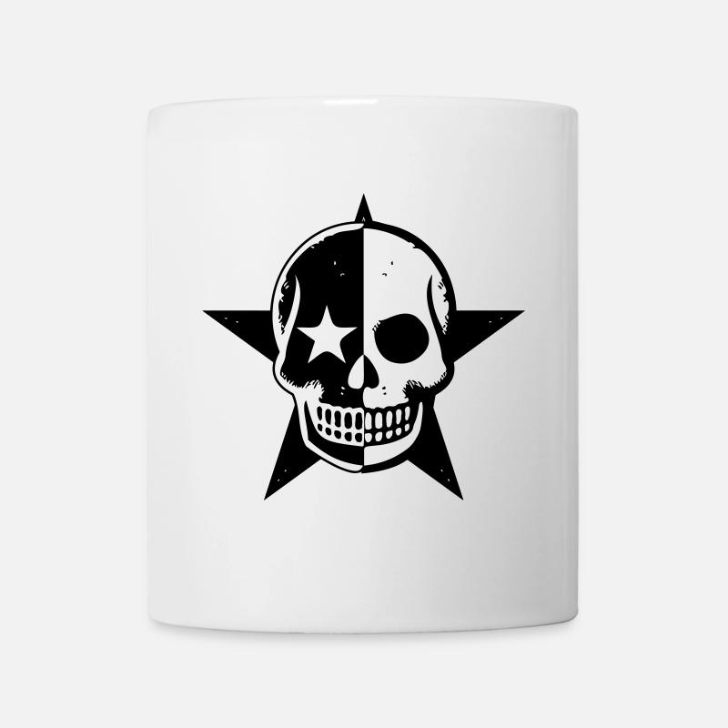 Schwarzer Schädel - Tasse - Weiß