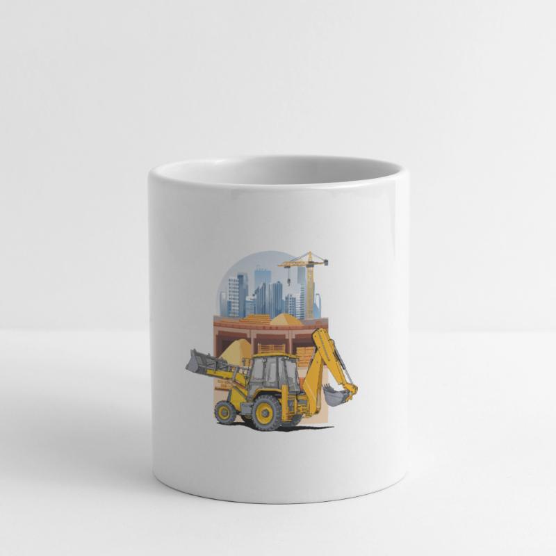 Backhoe Loader, Tractor Loader on Construction Site Mug