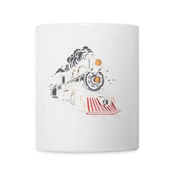 Dampflokomotive Grafik - Tasse - Weiß - Vorne