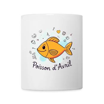 Poisson d’Avril - Orange Cartoon Fish - Mug blanc - blanc - Devant