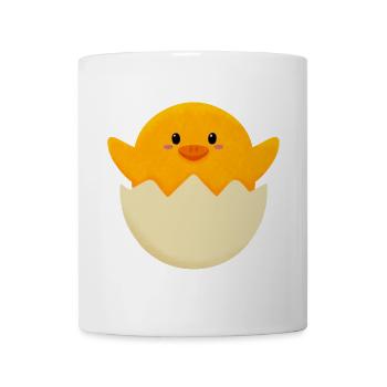 poussin de Pâques en oeuf - Mug blanc - blanc - Devant