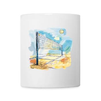 Terrain de volley-ball - Mug blanc - blanc - Devant
