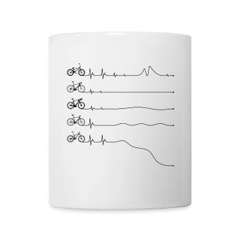 Minimal Bicycle Line Art on Black - Mug - white - Front