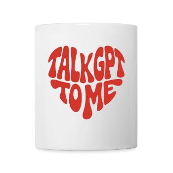Talk GPT To Me - Forme de coeur - Design des années 70 - Mug blanc - blanc - Devant