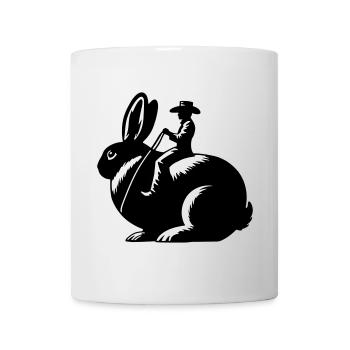 Rabbit Rider (nur Motiv - ohne Kontur, 2-farbig) - Tasse - Weiß - Vorne