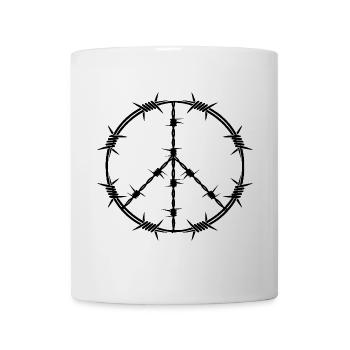 Frieden und Liebe - Tasse - Weiß - Vorne